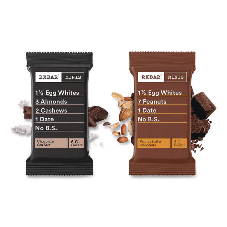 Minis Protein Bars, Chocolate Sea Salt and Peanut Butter Chocolate, 0.9 oz Bar, 8/Box