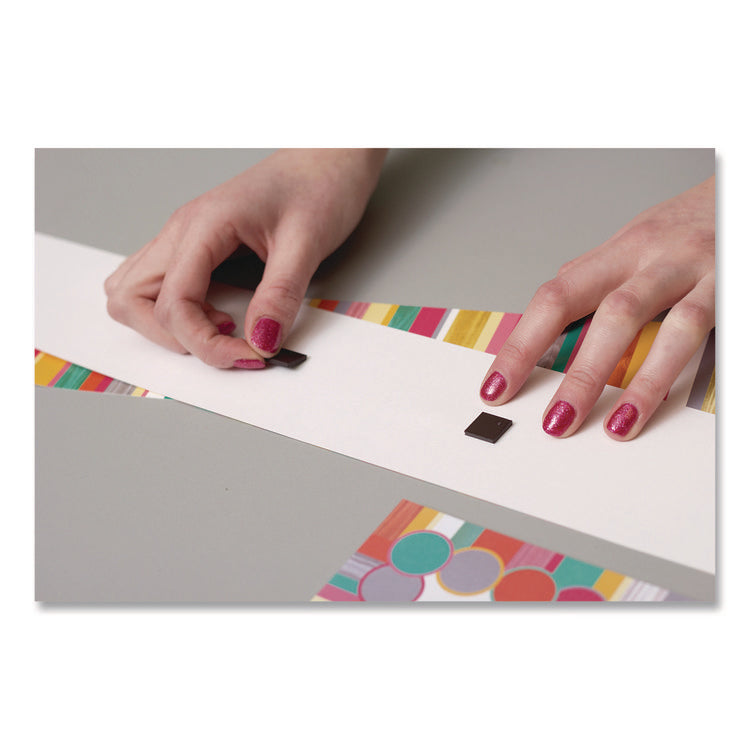 Adhesive Magnetic Squares, 0.5" x 0.5", Black, 100/Set