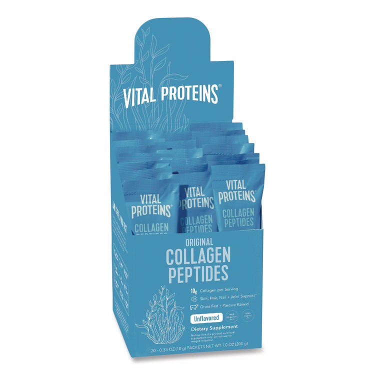 Collagen Peptides Powder, Unflavored, 0.3 oz Packet, 20/Box