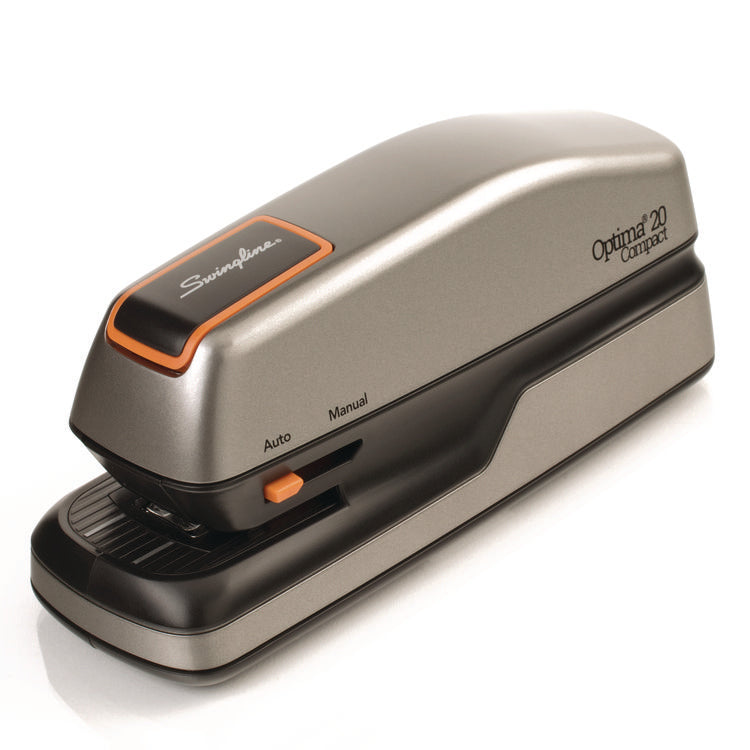 Optima Grip Electric Stapler, 20-Sheet Capacity, Black/silver