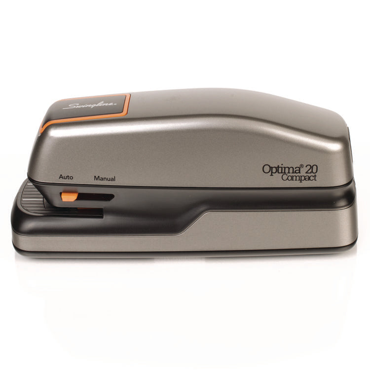 Optima Grip Electric Stapler, 20-Sheet Capacity, Black/silver
