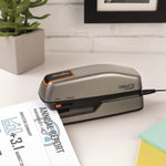Optima Grip Electric Stapler, 20-Sheet Capacity, Black/silver