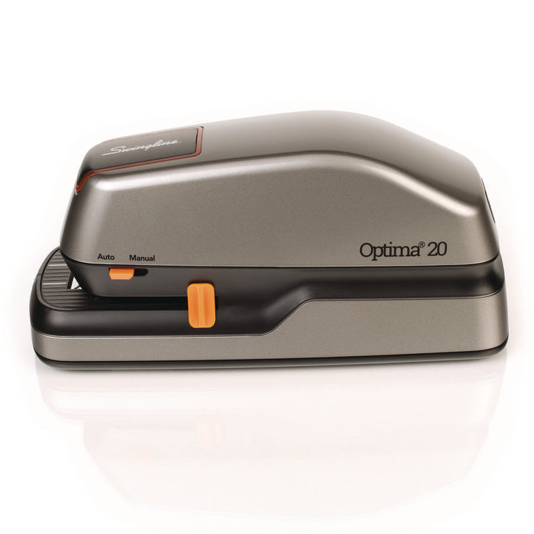 Optima 20 Electric Stapler, 20-Sheet Capacity, Silver