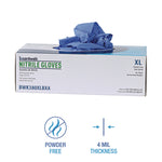 380 Series Disposable General-Purpose Nitrile Gloves, Powder-Free, X-Large, 4 mil Thick, 18" Long, Blue, 100/Box