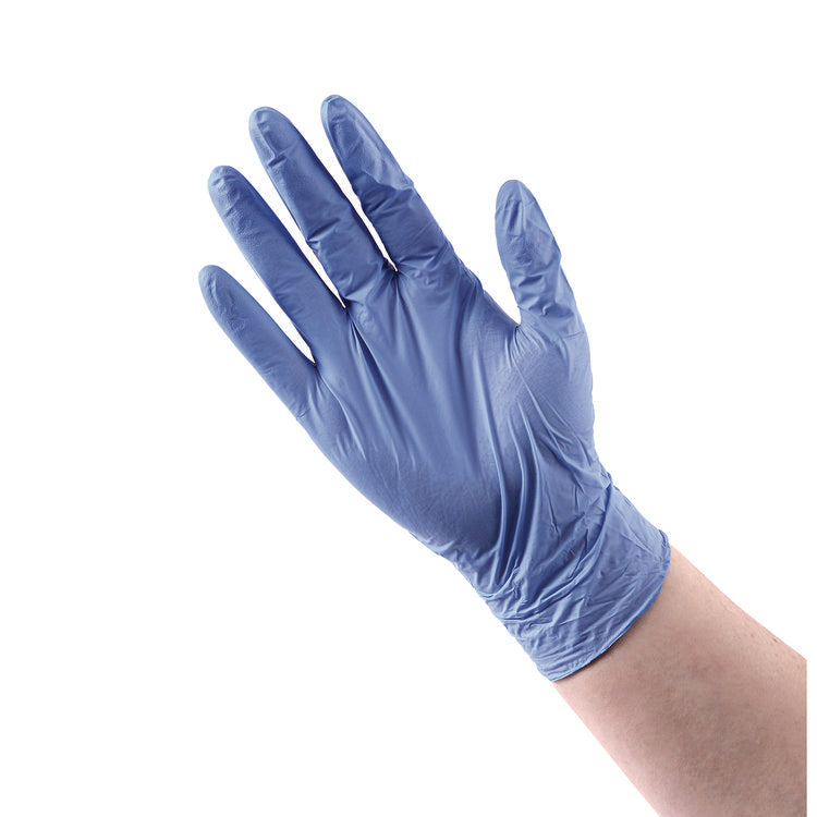 380 Series Disposable General-Purpose Nitrile Gloves, Powder-Free, X-Large, 4 mil Thick, 18" Long, Blue, 100/Box