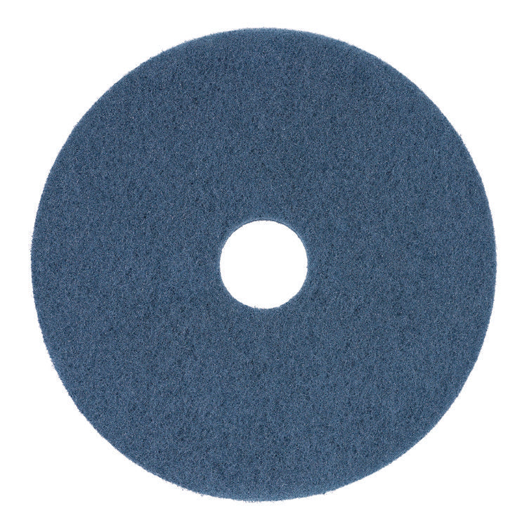 Scrubbing Floor Pads, 13" Diameter, Blue, 5/carton