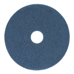 Scrubbing Floor Pads, 14" Diameter, Blue, 5/carton