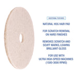 Natural Hog Hair Burnishing Floor Pads, 19" Diameter, Tan, 5/carton