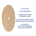 Burnishing Floor Pads, 19" Diameter, Tan, 5/carton
