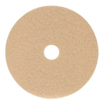 Burnishing Floor Pads, 19" Diameter, Tan, 5/carton