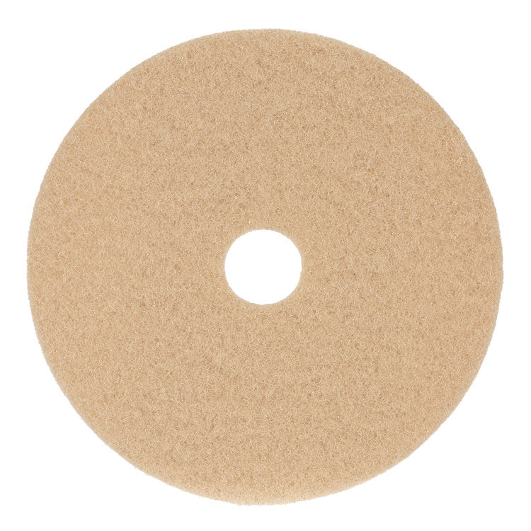 Burnishing Floor Pads, 19" Diameter, Tan, 5/carton