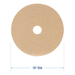 Burnishing Floor Pads, 19" Diameter, Tan, 5/carton