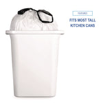 Drawstring Kitchen Bags, Drawstring, 13 gal, 24" x 28", White, 50 Bags/Roll, 2 Rolls/Carton