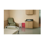 Streamline Resin Step-On Container, Front Step Style, 8 gal, Polyethylene, Red