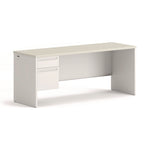 38000 Series Single Pedestal Credenza, Left, 72w x 24d x 29.5h, Silver/Gray