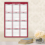 Classic Red Laminated Erasable Wall Calendar, 48 x 32, White/Red/Gray Sheets, 12-Month (Jan to Dec): 2025