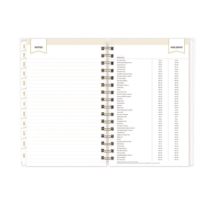 Day Designer Navy Stripe Daily/Monthly Planner, Horizontal Stripe Artwork, 8 x 5, Navy/White Cover, 12-Month (Jan-Dec): 2025