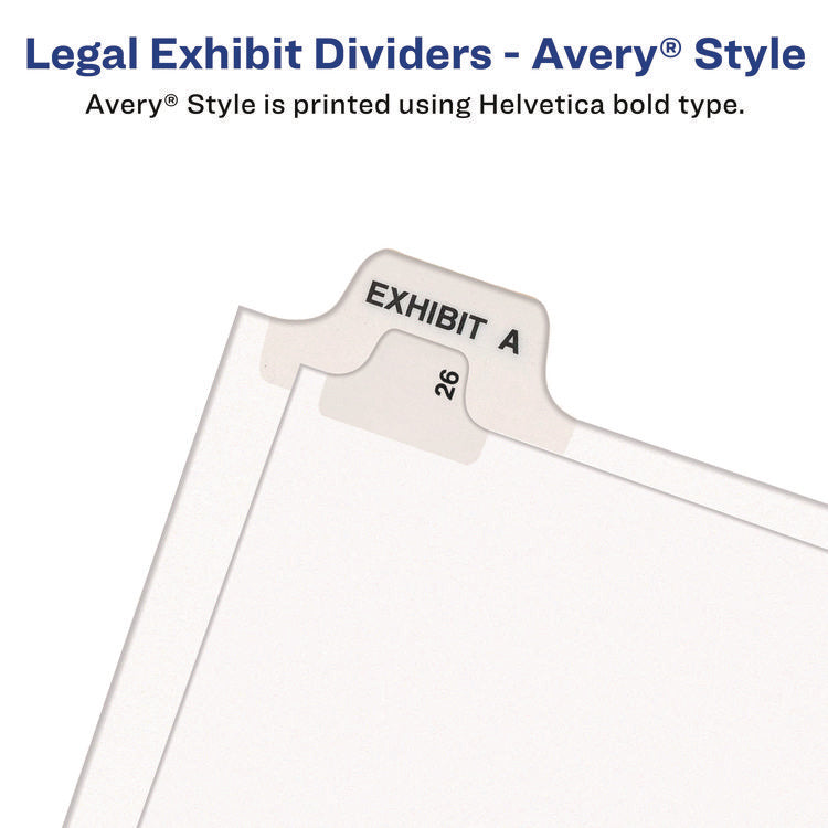 Preprinted Legal Exhibit Side Tab Index Dividers, Avery Style, 26-Tab, G, 11 x 8.5, White, 25/Set, (1407)
