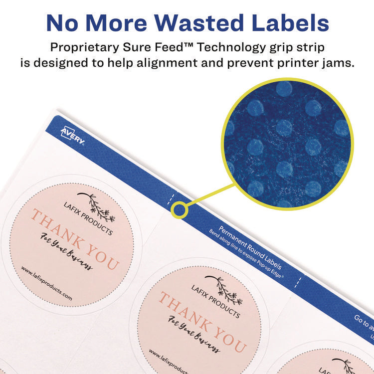 Laser/Inkjet Media Labels, Inkjet/Laser Printers, 2.5" dia, Matte White, 9 Labels/Sheet, 25 Sheets/Pack