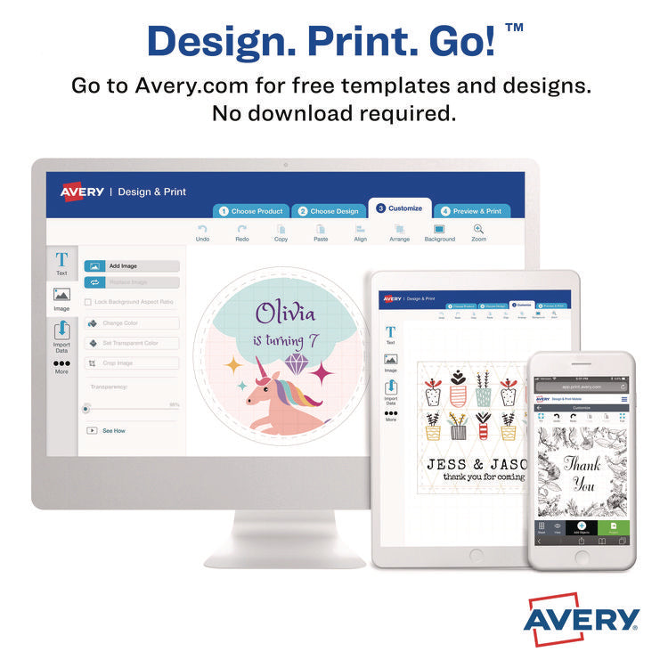 Laser/Inkjet Media Labels, Inkjet/Laser Printers, 2.5" dia, Matte White, 9 Labels/Sheet, 25 Sheets/Pack