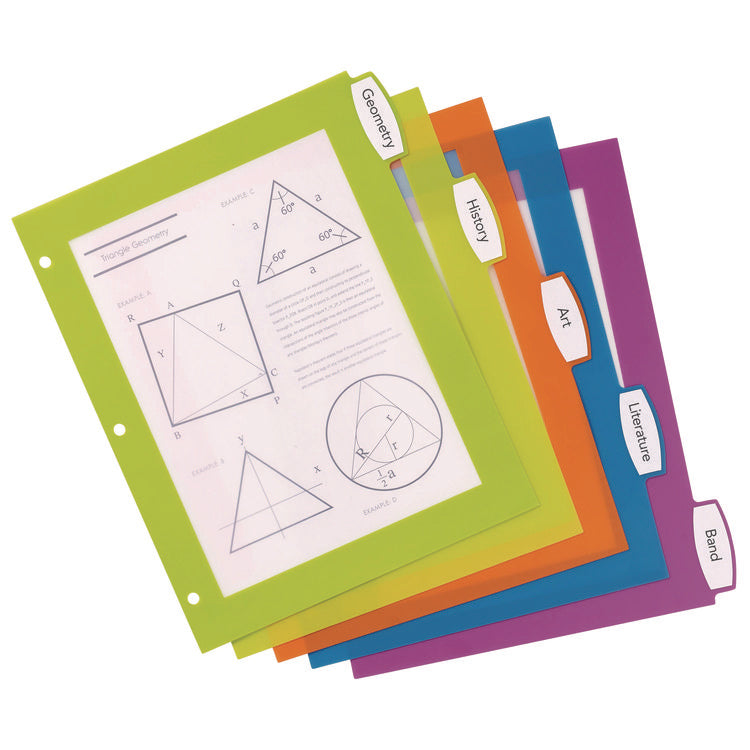 Big Tab Ultralast Plastic Dividers, 5-Tab, 11 X 8.5, Assorted, 1 Set