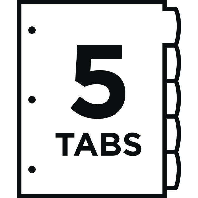 Big Tab Ultralast Plastic Dividers, 5-Tab, 11 X 8.5, Assorted, 1 Set