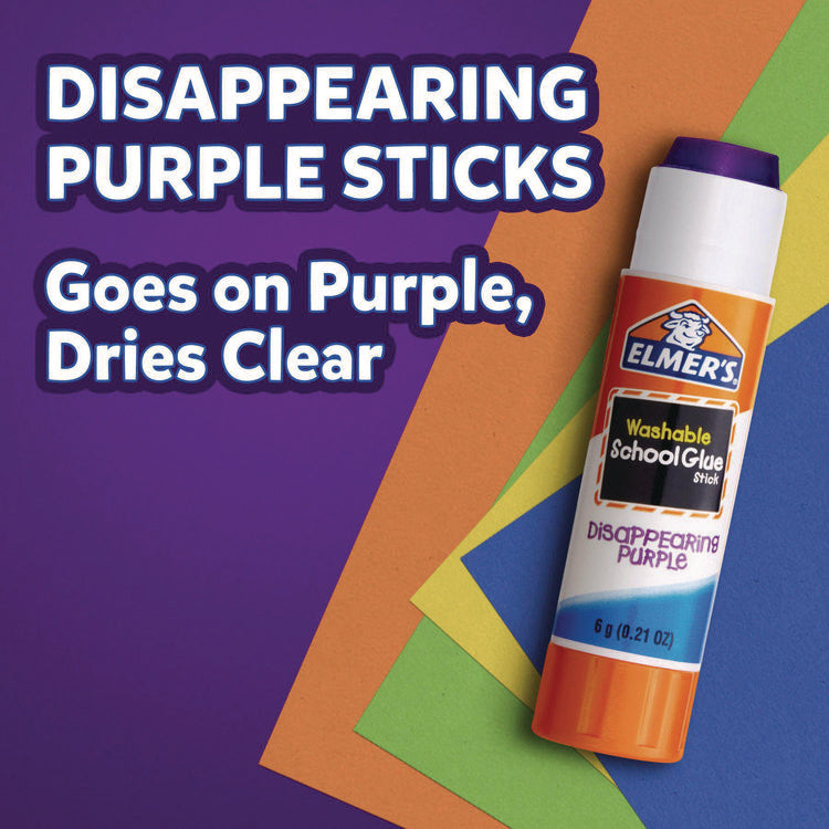 DISAPPEARING PURPLE SCHOOL GLUE STICK, 0.21 OZ, DRIES CLEAR, 8/PACK