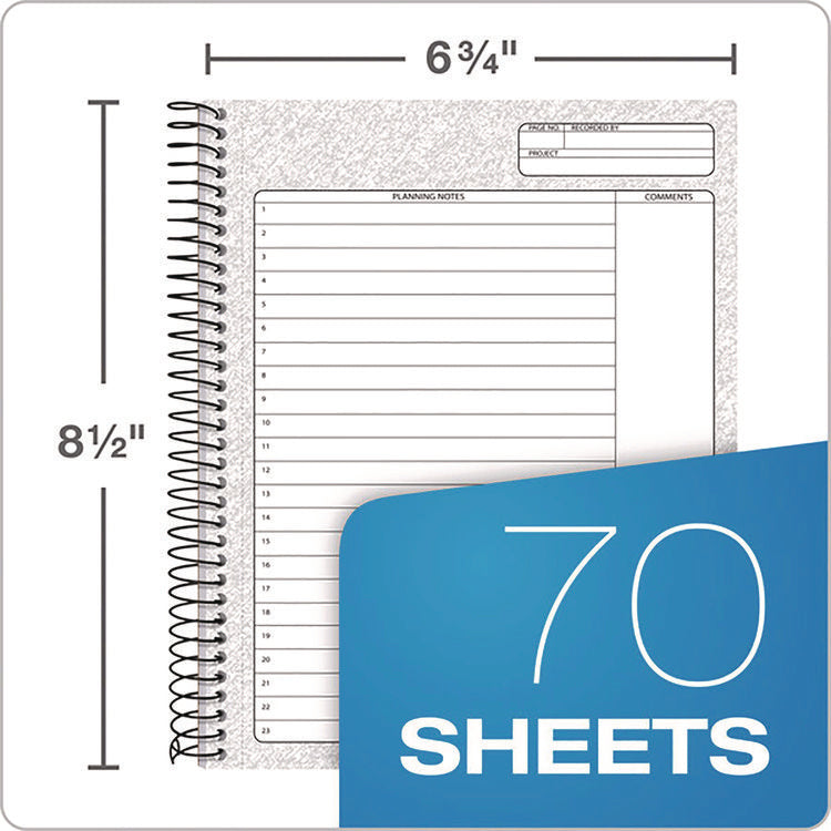 Docket Gold Planner, Project-Management Format with Narrow Ruling, Black Paperboard Cover, (70) 8.5 x 6.75 Sheets