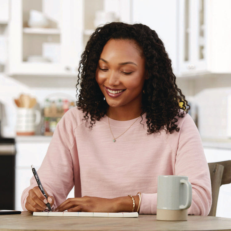 S-Gel High-Performance Gel Pen, Retractable, Medium 0.7 mm, Assorted Ink Colors, Black Barrel, 8/Pack