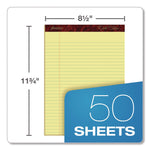 Gold Fibre Writing Pads, Wide/legal Rule, 50 Canary-Yellow 8.5 X 11.75 Sheets, 4/pack