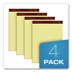 Gold Fibre Writing Pads, Wide/legal Rule, 50 Canary-Yellow 8.5 X 11.75 Sheets, 4/pack