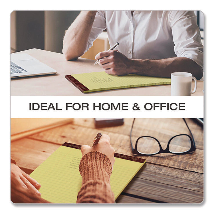 Gold Fibre Writing Pads, Wide/legal Rule, 50 Canary-Yellow 8.5 X 11.75 Sheets, 4/pack