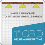 Easel Pads, Quadrille Rule (1 sq/in), 27 x 34, White, 50 Sheets, 4/Carton