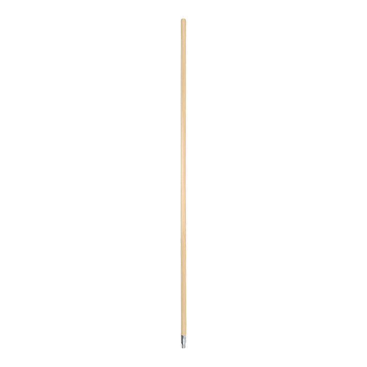 Metal Tip Threaded Hardwood Broom Handle, 0.94" dia x 60", Natural