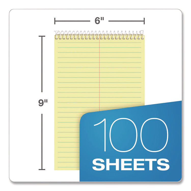 Docket Steno Pad, Gregg Rule, Forest Green Cover, 100 Canary-Yellow 6 X 9 Sheets