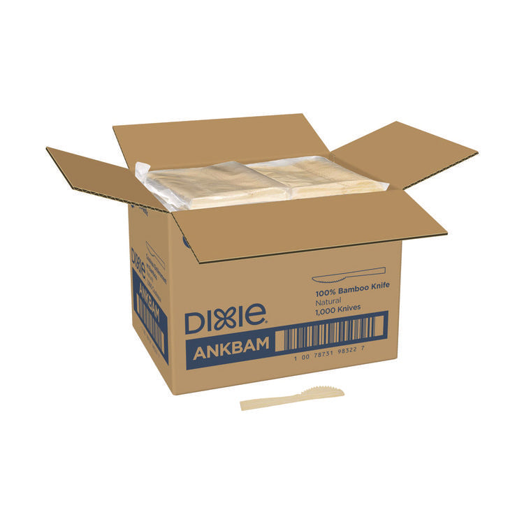 Bamboo Cutlery, Mediumweight Knife, Paper, Light Golden, 100/Pack, 10 Packs/Carton