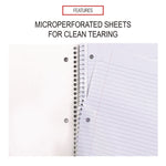 Wirebound Notebook, 3-Subject, Medium/College Rule, Black Cover, (120) 11 x 8.5 Sheets