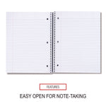 Wirebound Notebook, 3-Subject, Medium/College Rule, Black Cover, (120) 11 x 8.5 Sheets