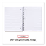 Wirebound Notebook, 5-Subject, Medium/College Rule, Black Cover, (200) 11 x 8.5 Sheets