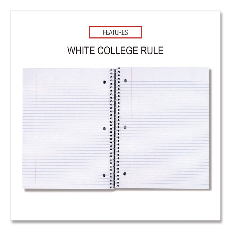 Wirebound Notebook, 1-Subject, Medium/College Rule, Black Cover, (100) 11 x 8.5 Sheets