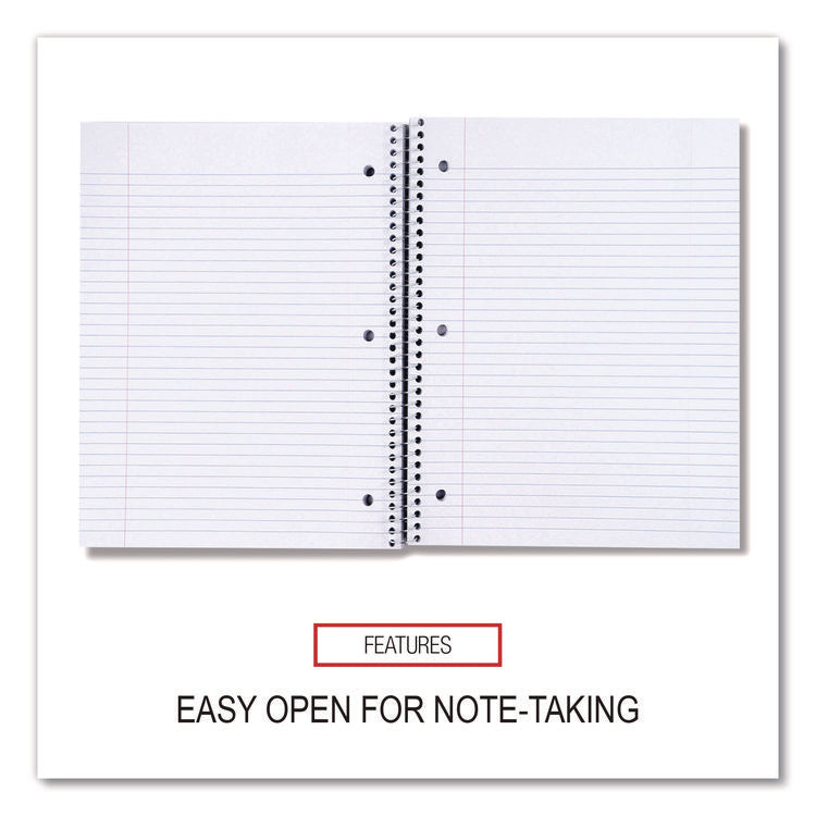 Wirebound Notebook, 1-Subject, Medium/College Rule, Black Cover, (100) 11 x 8.5 Sheets