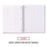 Wirebound Notebook, 1-Subject, Medium/College Rule, Black Cover, (70) 10.5 x 8 Sheets