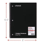 Wirebound Notebook, 1-Subject, Medium/College Rule, Assorted Cover Colors, (70) 10.5 x 8 Sheets, 4/Pack