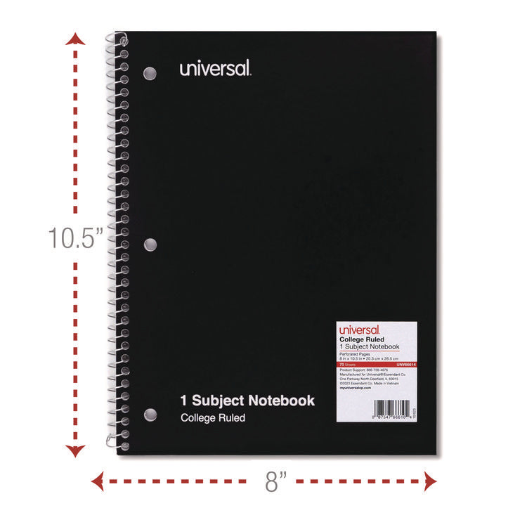 Wirebound Notebook, 1-Subject, Medium/College Rule, Assorted Cover Colors, (70) 10.5 x 8 Sheets, 4/Pack