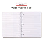 Wirebound Notebook, 1-Subject, Medium/College Rule, Assorted Cover Colors, (70) 10.5 x 8 Sheets, 4/Pack