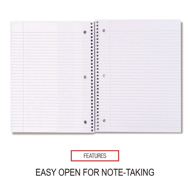 Wirebound Notebook, 1-Subject, Medium/College Rule, Assorted Cover Colors, (70) 10.5 x 8 Sheets, 4/Pack