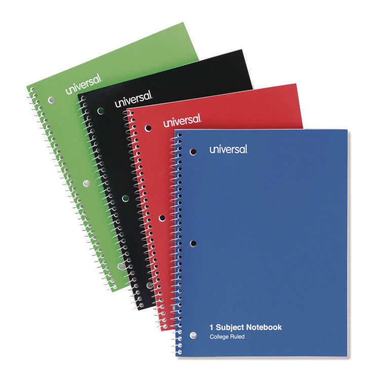 Wirebound Notebook, 1-Subject, Medium/College Rule, Assorted Cover Colors, (70) 10.5 x 8 Sheets, 4/Pack