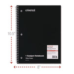 Wirebound Notebook, 1-Subject, Wide/Legal Rule, Black Cover, (70) 10.5 x 8 Sheets