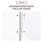 Wirebound Notebook, 1-Subject, Wide/Legal Rule, Black Cover, (70) 10.5 x 8 Sheets