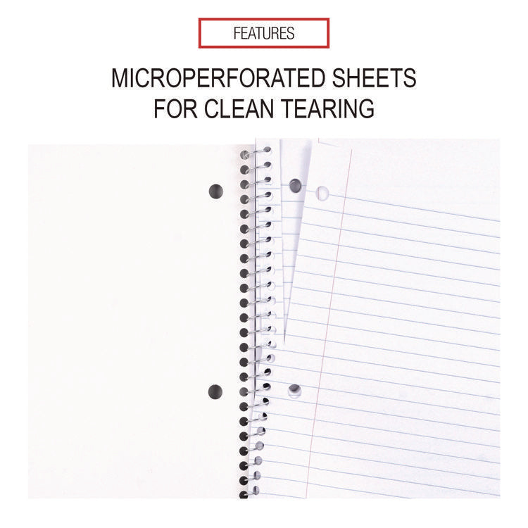 Wirebound Notebook, 1-Subject, Wide/Legal Rule, Black Cover, (70) 10.5 x 8 Sheets